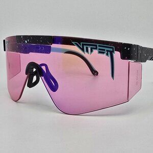 Pit Viper The 2000s The AfterParty Black Frame Purple Mirror Lens Sunglasses